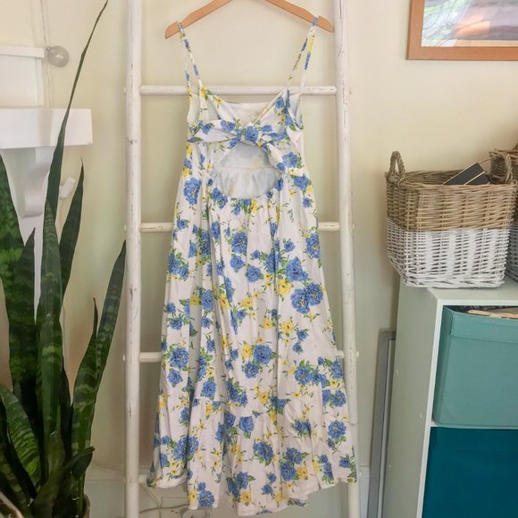 NWT Faithfull the Brand Candace Midi Dress Velma Floral Blue - Picture 6 of 8